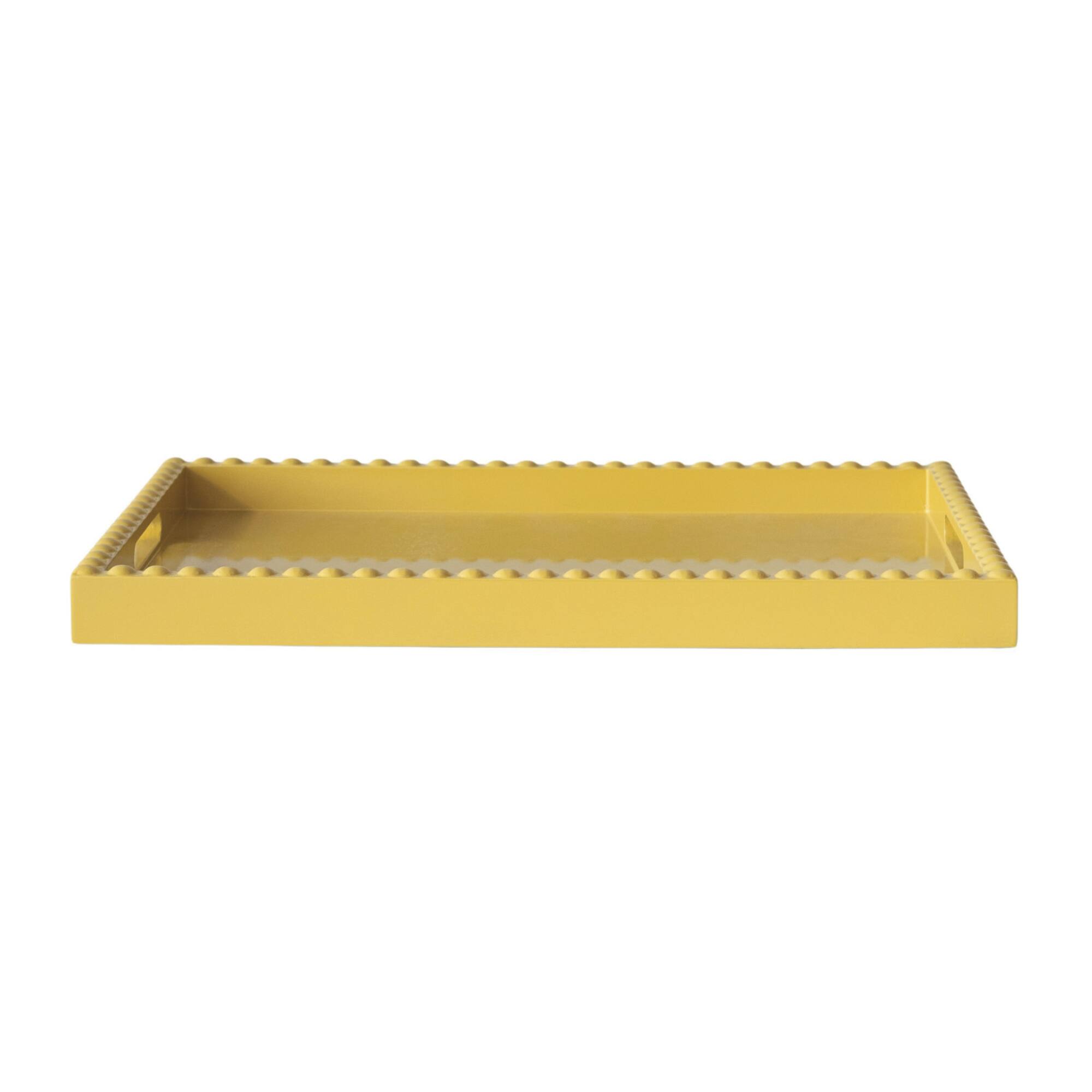 Hello Honey® 19" Yellow Sunny Wood Tray with Handles